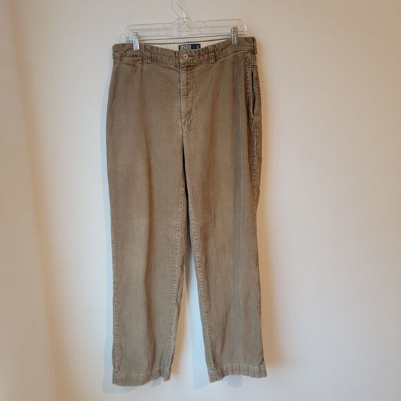 Polo Ralph Lauren The Philip Pant Corduroy Mens Size 34 X 32 Tan Classic Preppy - Picture 1 of 8